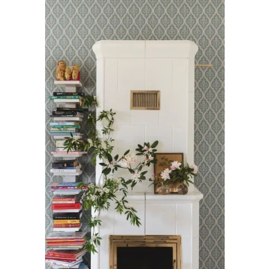 Lillie sininen ruudullinen tapetti olohuoneeseen Sandbergilta image