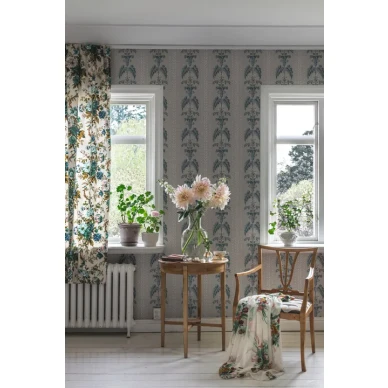 Sophie sininen klassinen raidallinen tapetti olohuoneeseen Sandbergilta image