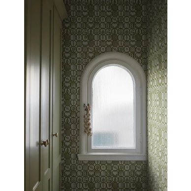 Stig Lindberg Fruktlada vihrea graafinen hedelmatapetti eteiseen Borastapeter image