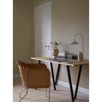 Stig Lindberg Grazia yksivarinen keltainen kukkatapetti tyohuoneeseen Borastapeter image