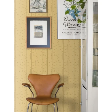 Arne Jacobsen Tassel klassinen graafinen keltainen tapetti Borastapeter image