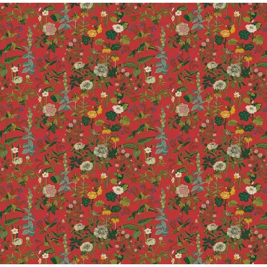 Gocken Jobs Sommar punainen kukkatapetti Borastapeter image