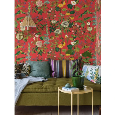 Gocken Jobs Sommar punainen kukkatapetti olohuoneeseen Borastapeter image