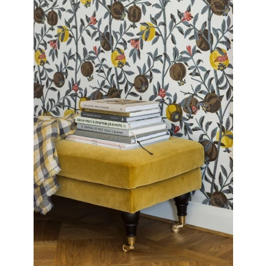 Gocken Jobs Granatapple harmaa kukkatapetti olohuoneeseen Borastapeterilta image