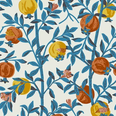 Gocken Jobs Granatapple sininen kukkatapetti Borastapeterilta image