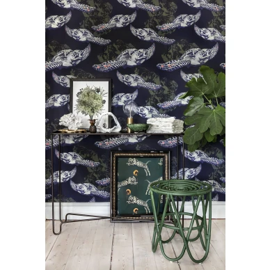 Cloudy sininen kilpikonnatapetti olohuoneeseen Studio Lisa Bengtsson image