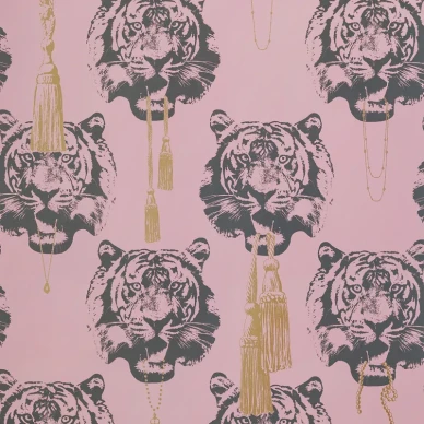 Coco Tiger roosa tiikeritapetti Studio Lisa Bengtsson image