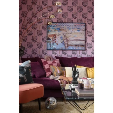 Coco Tiger roosa tiikeritapetti olohuoneeseen Studio Lisa Bengtsson image