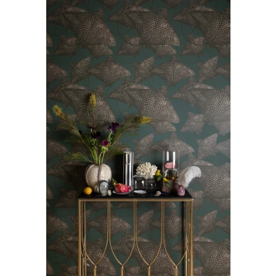 Rock On tumma vihrea tapetti Studio Lisa Bengtssonilta 1317 image