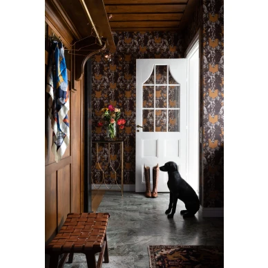 Sir Grace keltainen hevostapetti Ulricehamns tapetfabrik image