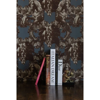 Sir Grace sininen hevostapetti olohuoneeseen Ulricehamns tapetfabrik image