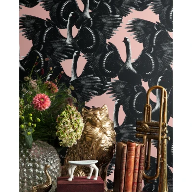 Swan Lake roosa joutsentapetti olohuoneeseen image