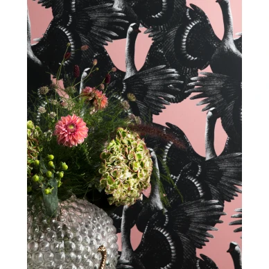 Swan Lake roosa lintutapetti olohuoneeseen image