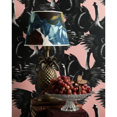 Swan Lake roosa lintutapetti ruokailuhuoneeseen image