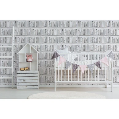 Botany Library vaalea kirjatapetti lastenhuoneeseen Sandudd 103837 image