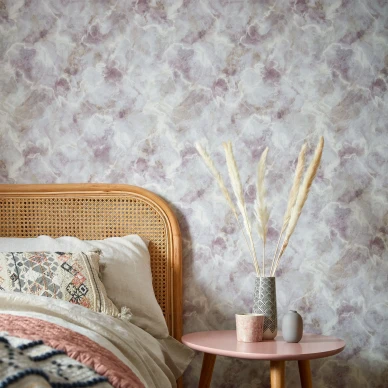 Quartz roosa marmoritapetti makuuhuoneeseen 1838 Wallcoverings image