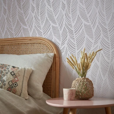 Bramble roosa kimallettava lehtitapetti makuuhuoneeseen 1838 Wallcoverings image