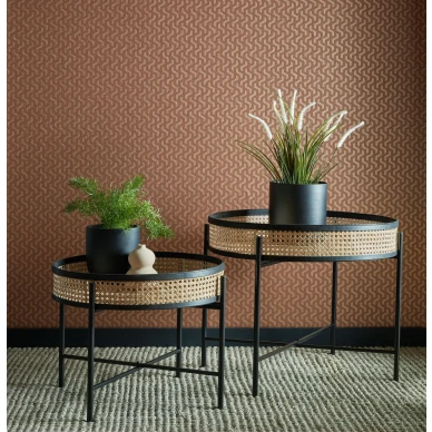 Rattan oranssi graafinen tapetti olohuoneeseen 1838 Wallcoverings image