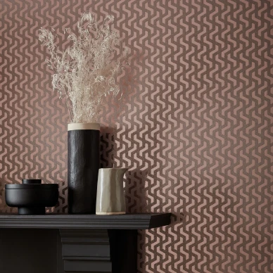 Rattan roosa graafinen tapetti eteiseen 1838 Wallcoverings image