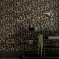 Fusion musta kultainen graafinen tapetti kotitoimistoon 1838 Wallcoverings