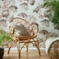 Water Lilies beige kukkatapetti olohuoneeseen 1838 Wallcoverings