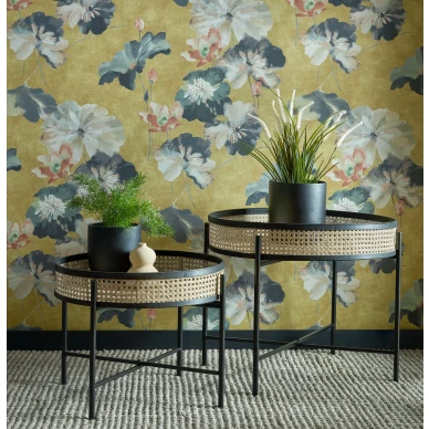 Water Lilies keltainen kukkatapetti olohuoneeseen 1838 Wallcoverings image