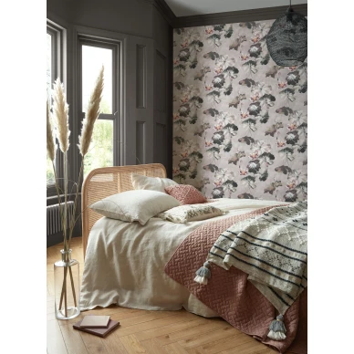 Water Lilies roosa kukkatapetti makuuhuoneeseen 1838 Wallcoverings image