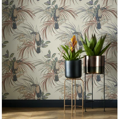 Le Toucan monivarinen lintutapetti olohuoneeseen 1838 Wallcoverings image