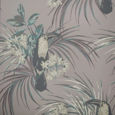 Le Toucan roosa lintutapetti 1838 Wallcoverings image