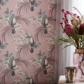 Le Toucan roosa lintutapetti olohuoneeseen 1838 Wallcoverings