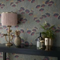 Clarice punainen retro kukkatapetti 1838 Wallcoverings