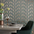 Astoria vihrea kimallettava tapetti tyohuoneeseen 1838 Wallcoverings