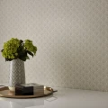 Elodie valkoinen graafinen tapetti ruokailuhuoneeseen 1838 Wallcoverings
