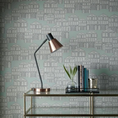 Maison vihrea talotapetti tyohuoneeseen 1838 Wallcoverings image