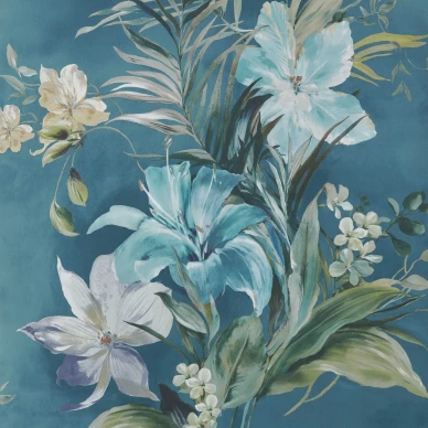 Lilliana sininen kukkatapetti 1838 Wallcoverings image