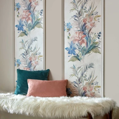 Lilliana vaalea kukkatapetti olohuoneeseen 1838 Wallcoverings image