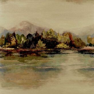 Lakeside Autumn kultainen merimaisematapetti 1838 Wallcoverings image
