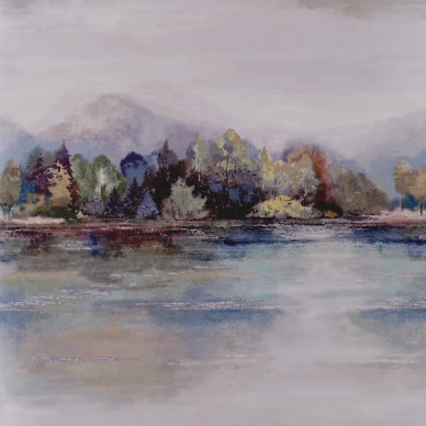 Lakeside roosa maisematapetti 1838 Wallcoverings image