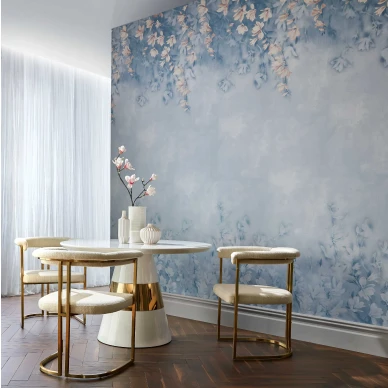 Trailing Magnolia sininen kukkatapetti olohuoneeseen 1838 Wallcoverings image