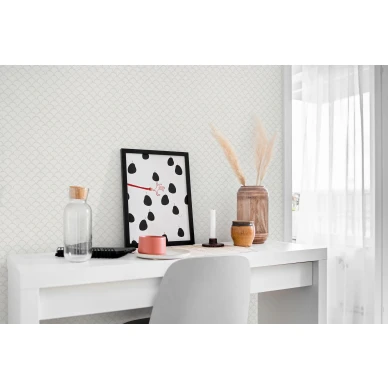 8622 valkoinen geometrinen tapetti tyohuoneeseen Borastapeterilta image