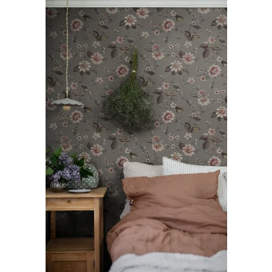 Marions Mural vihrea kukkatapetti makuuhuoneeseen Borastapeterilta image