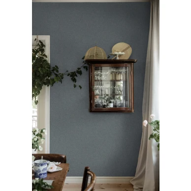 Weavers Wall sininen yksivarinen tapetti olohuoneeseen Borastapeterilta image