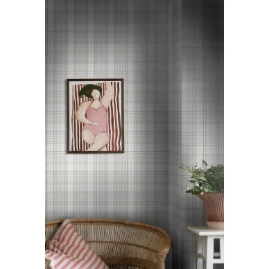 Tailors Tweed harmaa ruudullinen tapetti eteiseen Borastapeterilta image