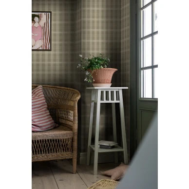 Tailors Tweed vihrea ruudullinen tapetti eteiseen Borastapeterilta image