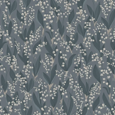 Liljekonvalj sininen kielotapetti Sandbergilta image