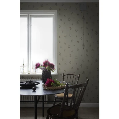 Maja beige kukkatapetti keittioon Sandbergilta image