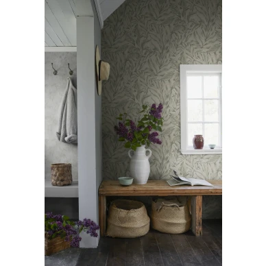 Elin vihrea kukkatapetti eteiseen Sandbergilta image