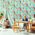 Hide and Seek leikkimielinen varikas kukkatapetti lastenhuoneeseen Harlequinilta