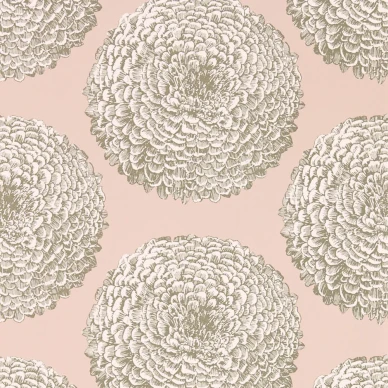 Elixity roosa graafinen kukkatapetti Harlequinilta image