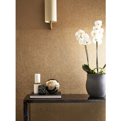 Tessen kuparinvarinen graafinen tapetti olohuoneeseen Harlequinilta image